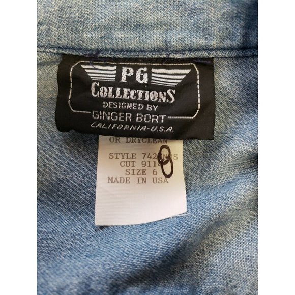 PG Collections by Ginger Bort Womens Romper Sz 6 Blue Short Sleeve - Picture 5 of 5